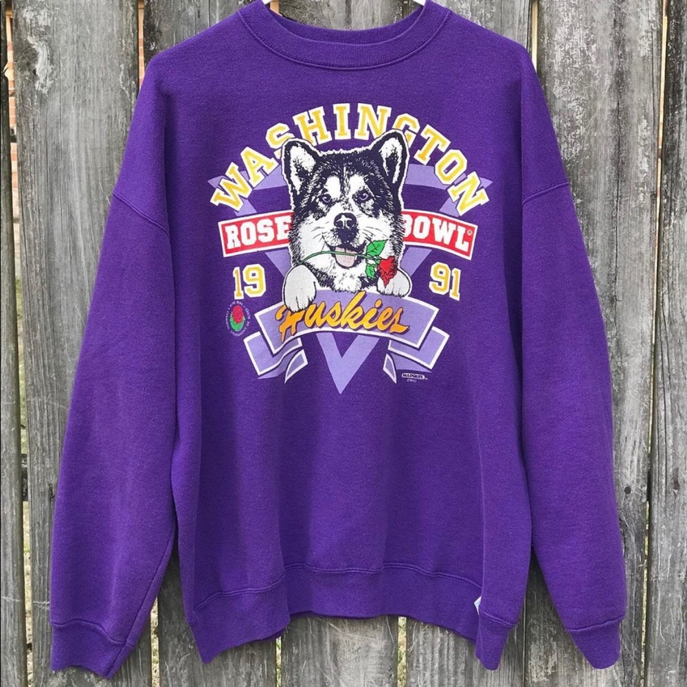 1991 Washington Huskies Rose Bowl Crew Neck
